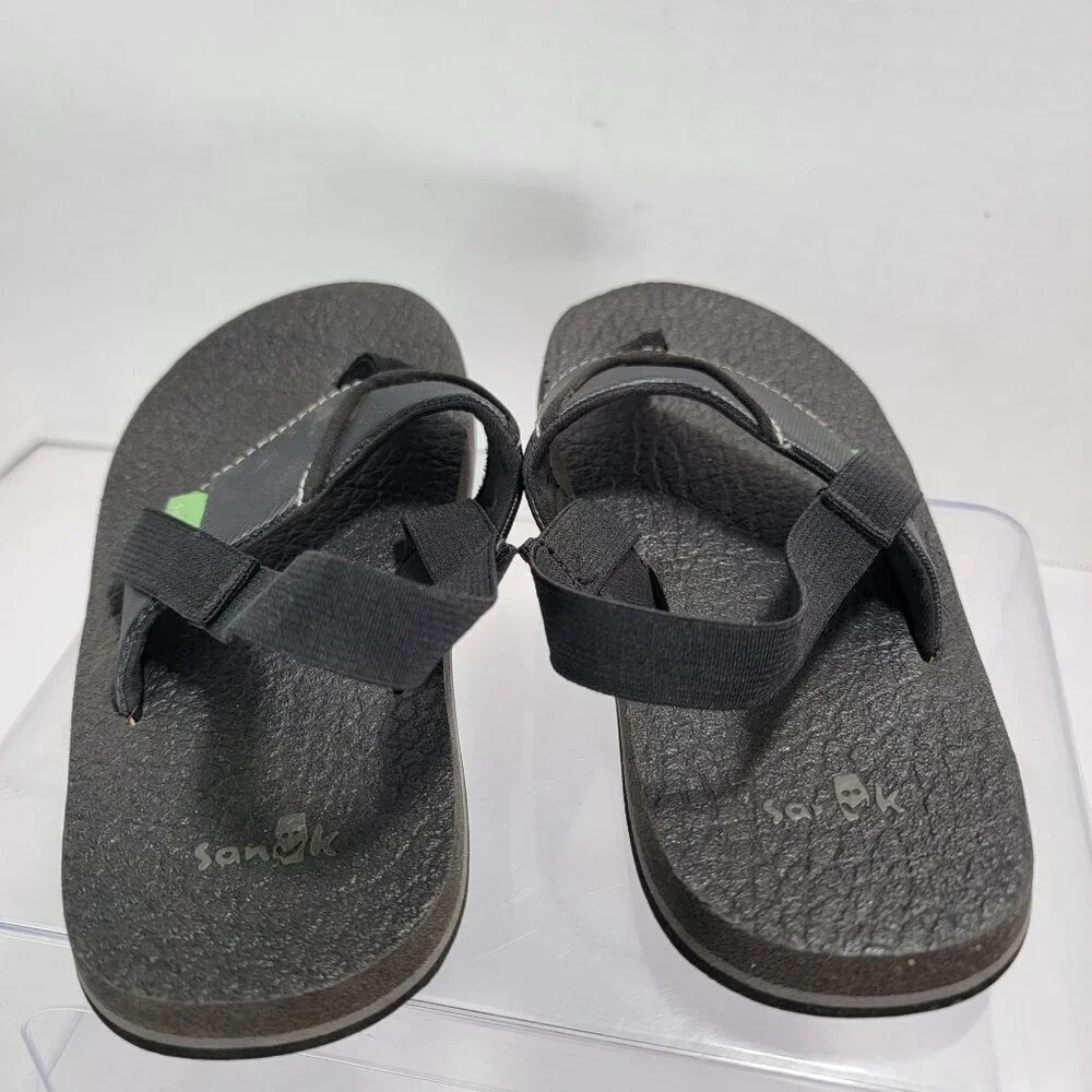 Sanuk Sandals Toddler 11-12 Beer Cozy Slingback Black Comfort Pull On‎ Flats